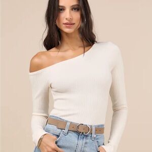 Lulus Off-Shoulder Ribbed Top